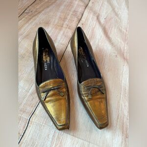 Donald J Pliner 6.5M “Matea” Bronze Metallic Kitten Heels Made Italy